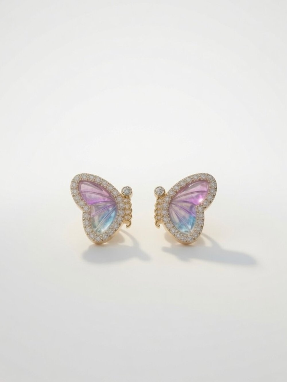 Brand New Rhinestone Butterfly Stud Earrings
